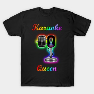 Pride Karaoke Queen Rainbow Microphone T-Shirt